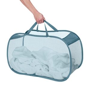 whitmor mesh pop & fold laundry bag, multicolor
