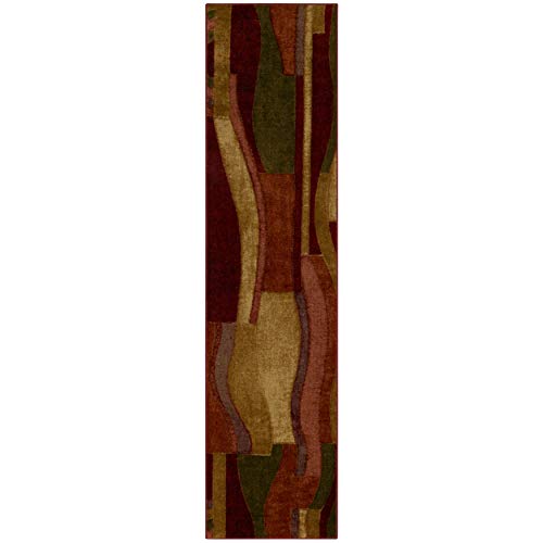 Mohawk Home New Wave Picasso Wine Abstract Runner Area Rug, 2'x5', Multi