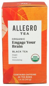 allegro tea, organic engage your brain tea bags, 20 ct