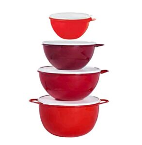 tupperware 4 pc thatsa bowl set red