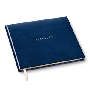 leather guest book-acadia navy