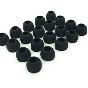 JustEarbuds 10 Pairs Medium 4.5mm Silicone Replacement Ear Buds Tips - Black