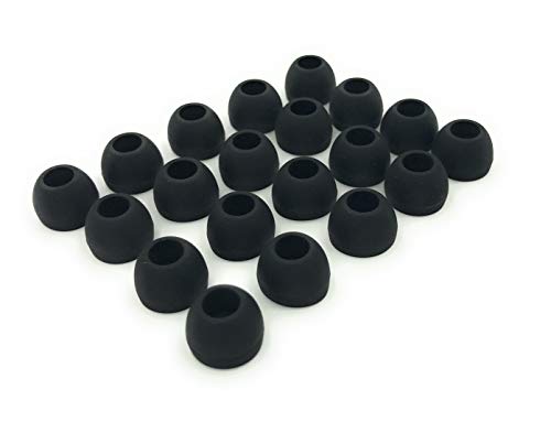 JustEarbuds 10 Pairs Medium 4.5mm Silicone Replacement Ear Buds Tips - Black