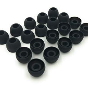 JustEarbuds 10 Pairs Medium 4.5mm Silicone Replacement Ear Buds Tips - Black