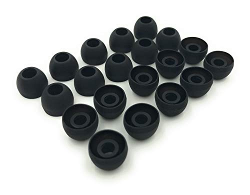 JustEarbuds 10 Pairs Medium 4.5mm Silicone Replacement Ear Buds Tips - Black