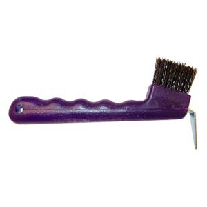 plastic hoof pick brush combo purple
