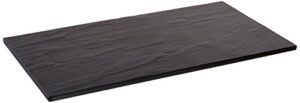 american metalcraft fslt08 rectangle melamine platter, faux slate, black