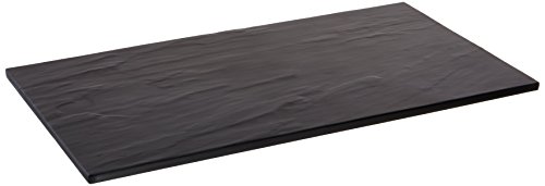 American Metalcraft FSLT08 Rectangle Melamine Platter, Faux Slate, Black