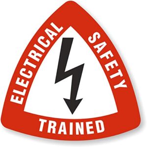 smartsign "electrical safety trained" hard hat decal | 2.5" x 2.5" conformable vinyl, pack of 5