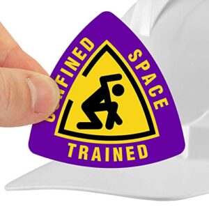 SmartSign "Confined Space Trained" Hard Hat Decal | 2.5" x 2.5" Conformable Vinyl, Pack of 5