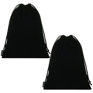 cosmos set of 2 premium black travel carry drawstring headphones pouch bag