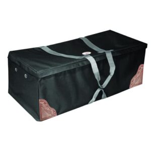 derby originals hay bale bag large 600d waterproof with leaf & basket hand tooled leather accents 44" x 20" x 16"