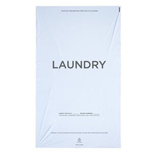 welcome laundry bags hospitality - 14 x 24 hotel laundry bags - tear tape tie closure white plastic (case of 1000)