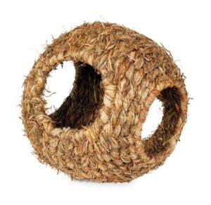 prevue hendryx 1095 nature's hideaway grass ball toy, large, black, 9