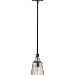 Feiss P1261ORB Urban Renewal Glass Industrial Vintage Pendant Lighting, Bronze, 1-Light (6"Dia x 10"H) 100watts