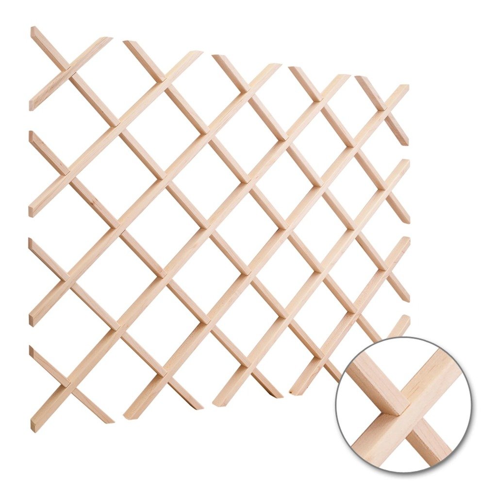 Hardware Resources WR48-2MP Wine Lattice Rack With Bevel, Maple