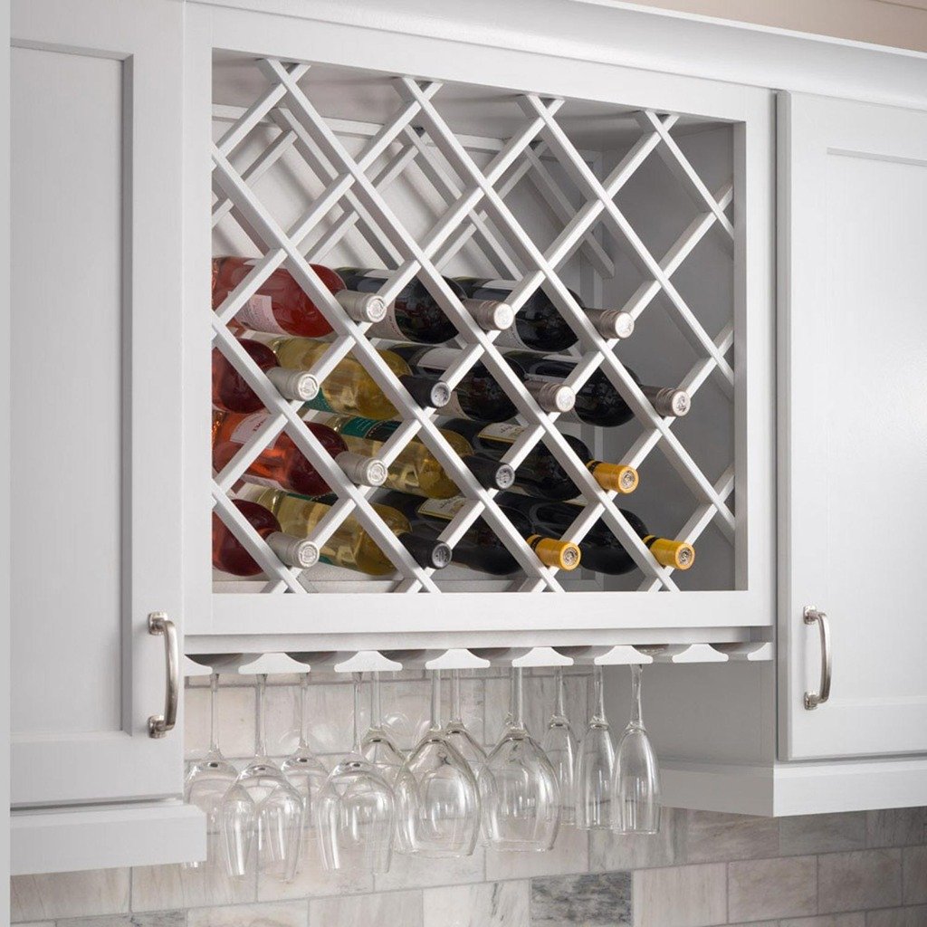 Hardware Resources WR48-2MP Wine Lattice Rack With Bevel, Maple