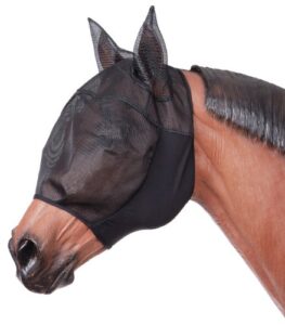 tough 1 lycra fly mask with ears, black, large/x-large