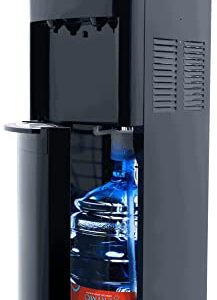 Primo Bottom-Loading Water Dispenser - 2 Temp (Hot-Cold) Water Cooler Water Dispenser for 5 Gallon Bottle w/Child-Resistant Safety Feature, Black