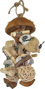 a&e cage company 001158 java wood java bush bird toy assorted, 7x9 in