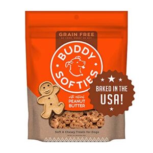 buddy biscuits grain free soft & chewy dog treats, small dog or large dogs training with peanut butter 5 oz