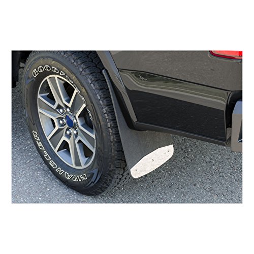 LUVERNE 251220 Universal Front or Rear 12-Inch x 20-Inch Textured Rubber Mud Guards with Stainless Steel Plates , Black