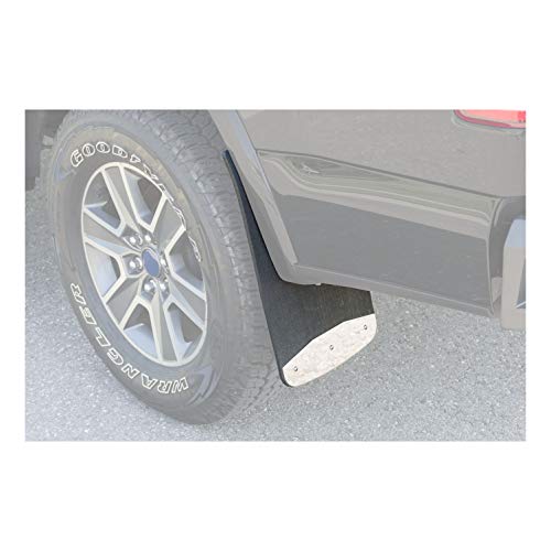 LUVERNE 251220 Universal Front or Rear 12-Inch x 20-Inch Textured Rubber Mud Guards with Stainless Steel Plates , Black