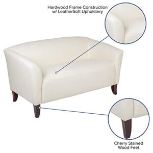 Flash Furniture HERCULES Imperial Series Ivory LeatherSoft Loveseat