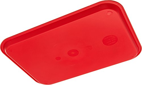 Carlisle FoodService Products CT121605 Café Standard Cafeteria / Fast Food Tray, 12" x 16", Red