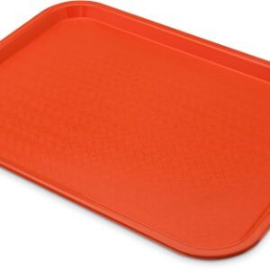 Carlisle FoodService Products CT121624 Café Standard Cafeteria / Fast Food Tray, 12" x 16", Orange