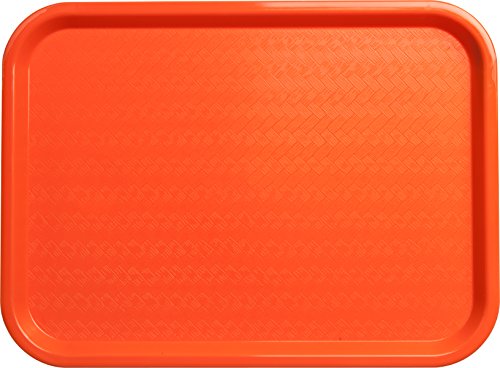 Carlisle FoodService Products CT121624 Café Standard Cafeteria / Fast Food Tray, 12" x 16", Orange