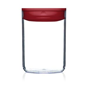 click clack pantry canister, 2.4-quart, red lid