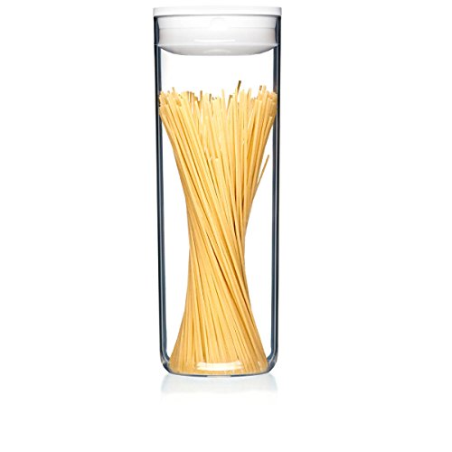 Click Clack Pantry Spaghetti Canister, 2-1/2-Quart, White Lid