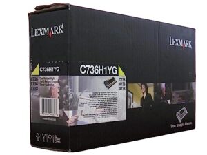 lexmark c736h1yg c736 x736 x738 x746 xs736 toner cartridge (yellow) in retail packaging