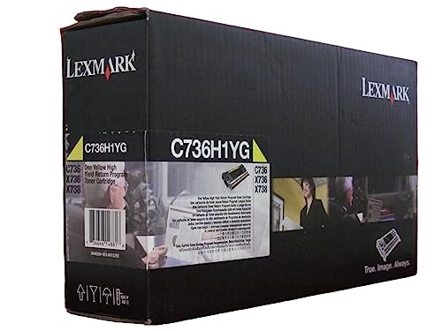 Lexmark C736H1YG C736 X736 X738 X746 XS736 Toner Cartridge (Yellow) in Retail Packaging