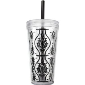 copco 2510-0261 minimus double wall insulated tumbler with removable straw, 24-ounce, damask black