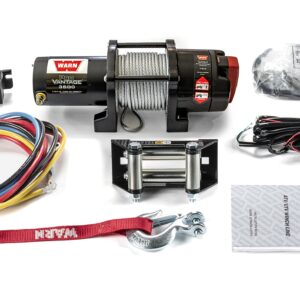 WARN ProVantage 3500 Winch - 3500 lb. Capacity, 50' of 3/16" Wire Rope, Roller Fairlead, Wired Remote Control, Weather-Sealed, for ATV/UTV