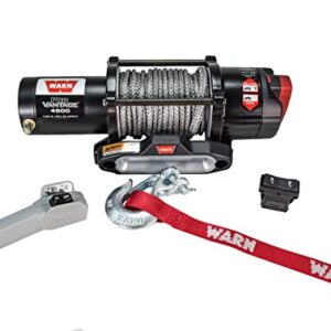 WARN ProVantage 4500-s Winch - 4500 lb. Capacity, 50' of 7/32" Synthetic Rope, Roller Fairlead, Wired Remote Control, Weather-Sealed, for ATV/UTV