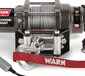 Warn Vantage 3000 Winch - 3000 lb. Capacity, 50' of 5/16" Wire Rope, Roller Fairlead, Wired Remote Control, Weather-Sealed, for ATV/UTV