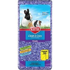 kaytee clean & cozy purple bedding for guinea pigs, rabbits, hamsters, gerbils and chinchillas, 24.6 liter