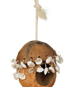 Prevue Hendryx 62802 Naturals Coco Hideaway with Shells Bird Toy, 8 x 4.5