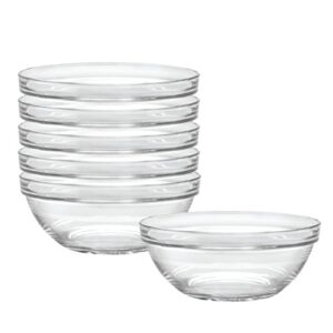 duralex glass made in france lys 6-3/4-inch stackable clear bowl, set of 6