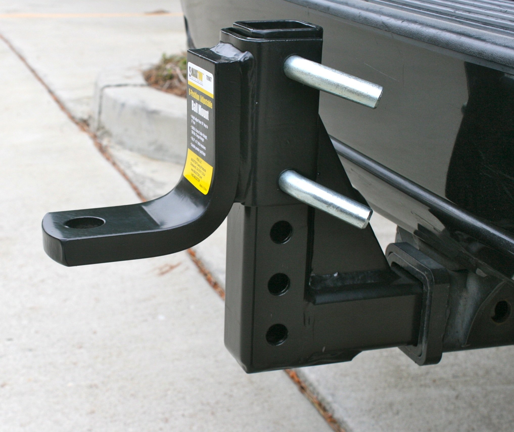 MaxxHaul 70067 Trailer Hitch - 8-Position Adjustable Ball Mount Tow Hitch - 5000 lbs. GTW Capacity , Black