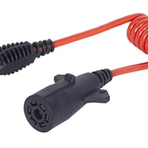 MaxxHaul 70086 7-Way Round to 4-Way Flat Trailer Plug Adaptor with 18 Inch Flexible Cable Which Extends To 36 Inches , Red