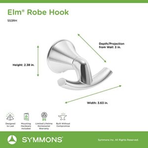 Symmons 553RH Elm Wall-Mounted Double Robe Hook in Polished Chrome