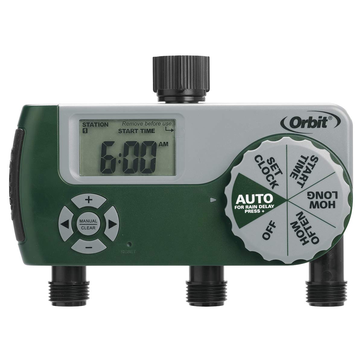 Orbit 56082 3-Outlet Hose Watering Timer, Green