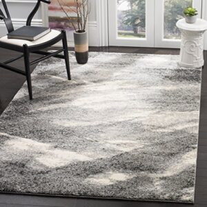 safavieh retro collection accent rug - 4' x 6', grey & ivory, modern abstract design, non-shedding & easy care, ideal for high traffic areas in entryway, living room, bedroom (ret2891-8012)