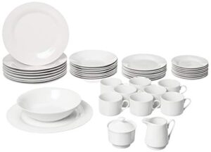 10 strawberry street simply round 45 piece dinnerware set, white