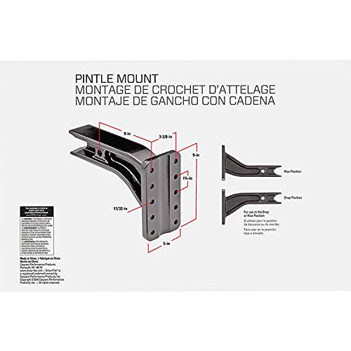 Draw-Tite 38186 3" Receiver Pintle Hook Mounting Plate