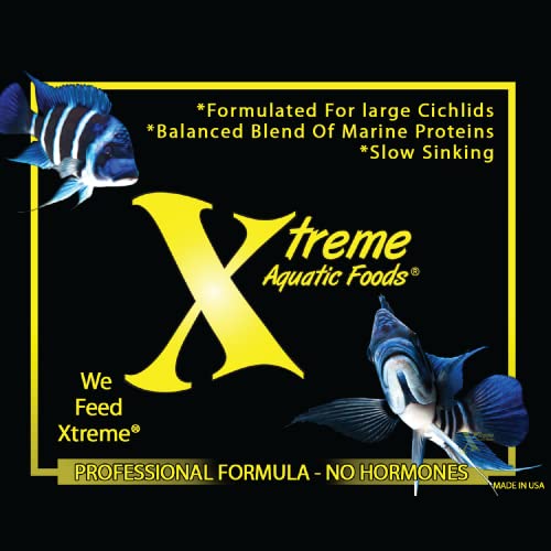 Xtreme Aquatic Fish Food - Nutritionally Balanced Professional Formula - Balanced Amino Acid Profile and No Hormones - Made in USA – Big Fella Slow Sinking 3mm Pellets (2.8 oz)